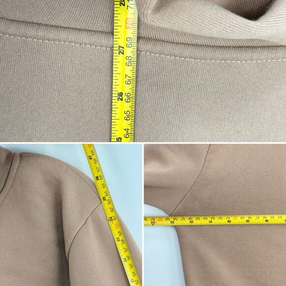 Women’s Hoodie Sweatshirt Brown Kangaroo Pocket Hood Size L - Picture 10 of 16